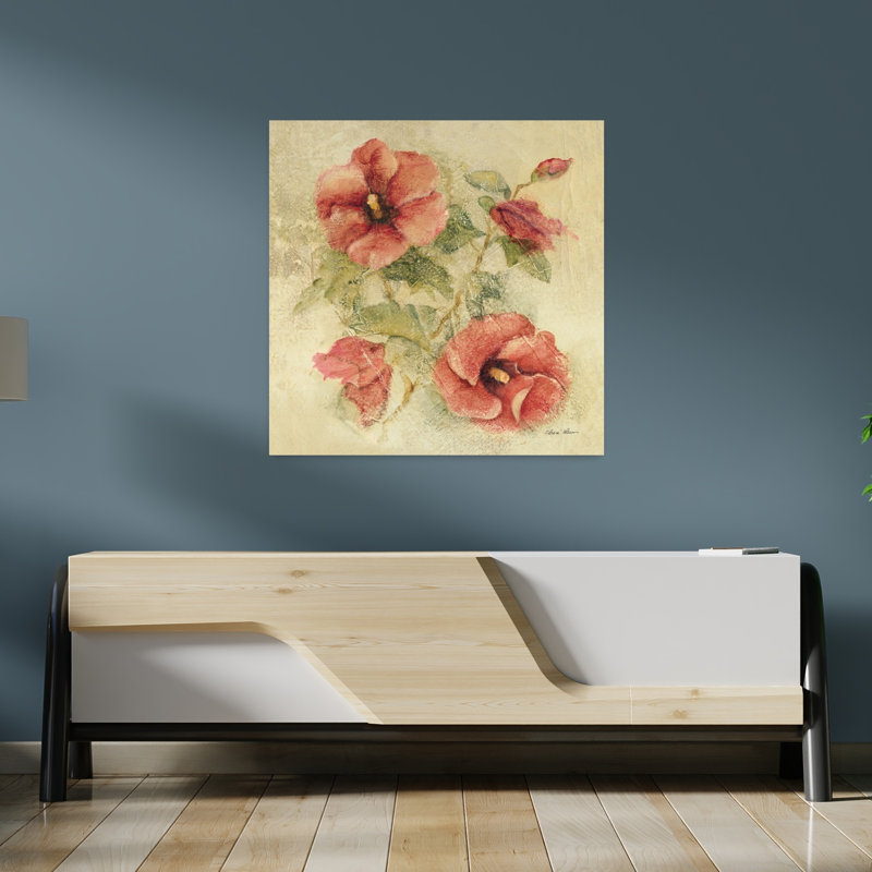 Hibiscus doux II, art tropical traditionnel rétro fleur d'hibiscus, H 36 po x l 36 po