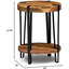 Table de bout Tindal Ryegate en bois d'acacia massif et métal avec tablette inférieure - Design rustique moderne