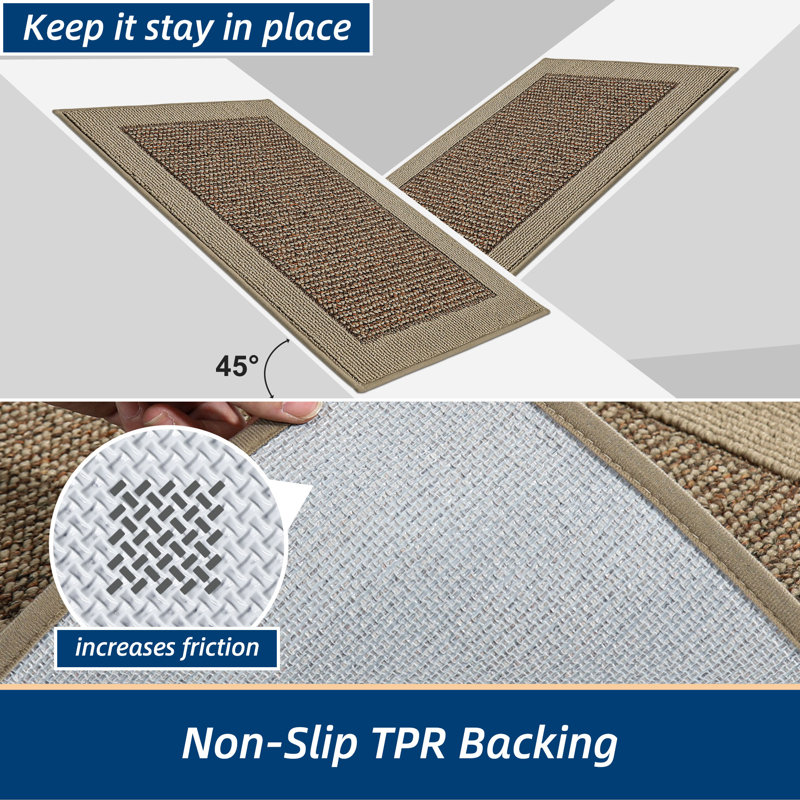 Traditional Anti-Fatigue Non-Skid Kitchen Mat, Runner 50.8cm x 121.9cm, Beige