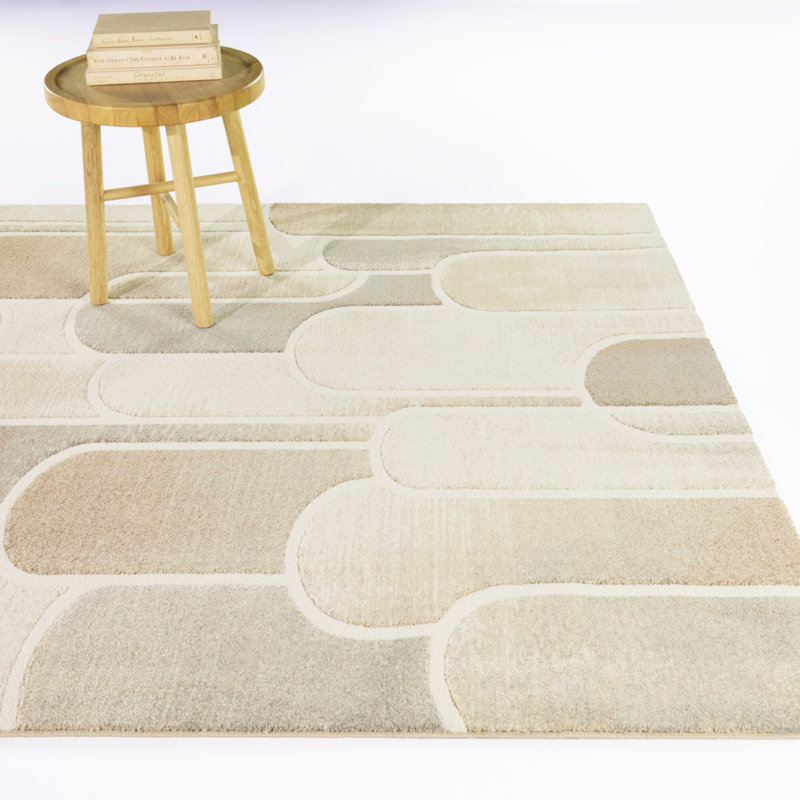 Tapis beige Benevelli, 7 pi 10 po x 10 pi