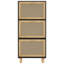 Shoe Cabinet 52x25x115 cm Engineered Wood&Natural Rattan-2110737247