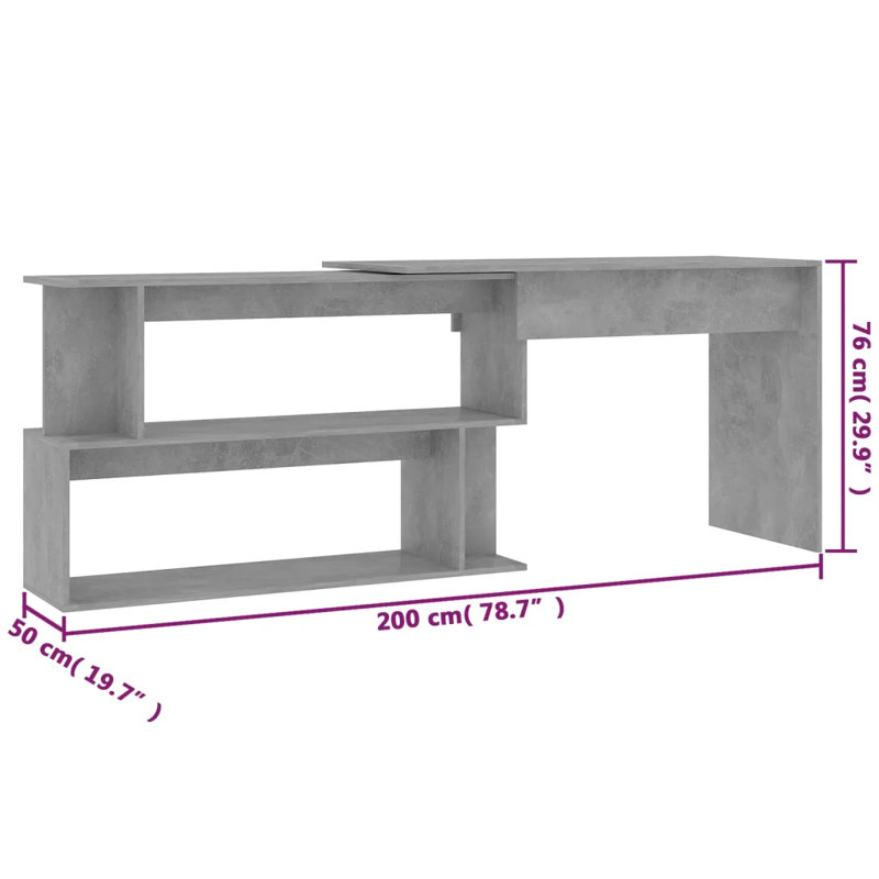 Anastazja Writing Desk, Concrete Grey