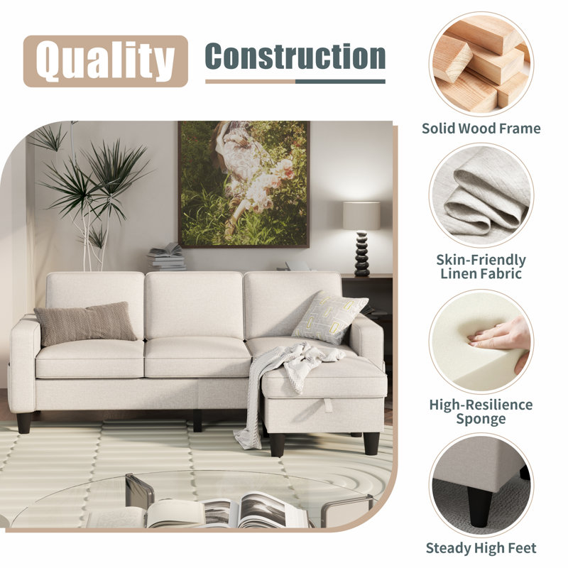 Harkeerat 78" Upholstered Sofa Couch