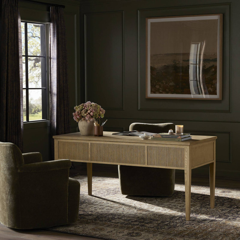 Bush Executive Desk, Distressed Black Oak