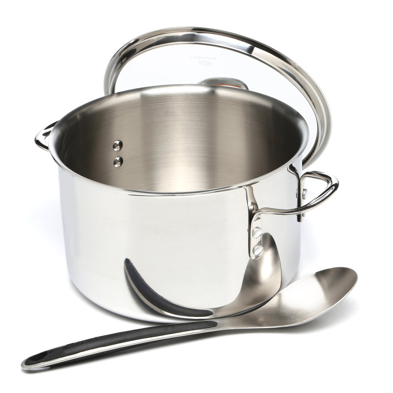 Tri-Ply Stainless Steel 8 Qt Stock Pot with Lid
