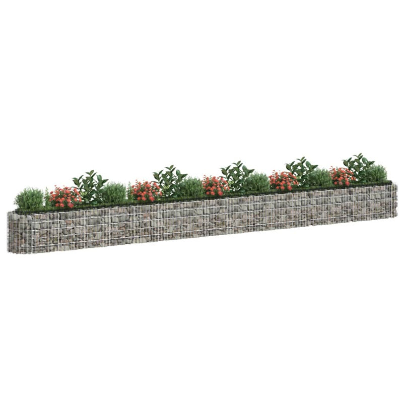Dakota Fields Gabion Raised Bed Galvanised Iron, 610cm H x 50cm W x 50cm D
