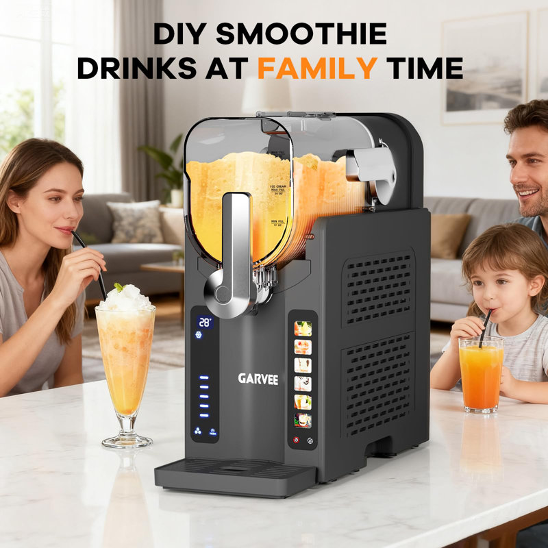 88 oz Slushie Machine, No Ice Needed Frozen Drink Maker with LED Display, 6 Preset Programs, Quiet Compressor for Margaritas, Frappés, Smoothies & Ice Cream