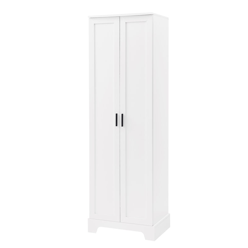 Lirien Modern Bathroom Cabinet With Adjustable Shelving And Metal Accents, White