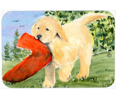 East Urban Home Golden Retriever Glass Cutting Board
