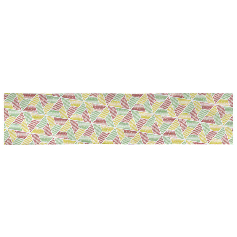 Chemin de table Avicia, 90 po x 16 po, Polyester, Vert / Jaune / Rouge
