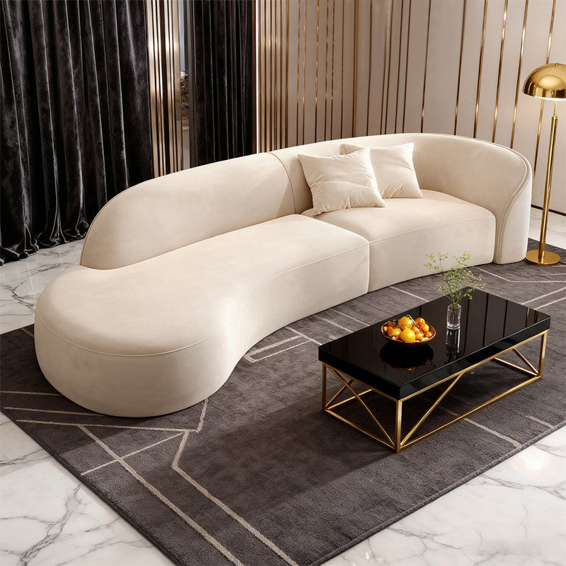 Modern Left-Arm Sofa With Larch Wood Frame And Microfiber Upholstery – Ideal For Living Rooms, Offices, And Lounges