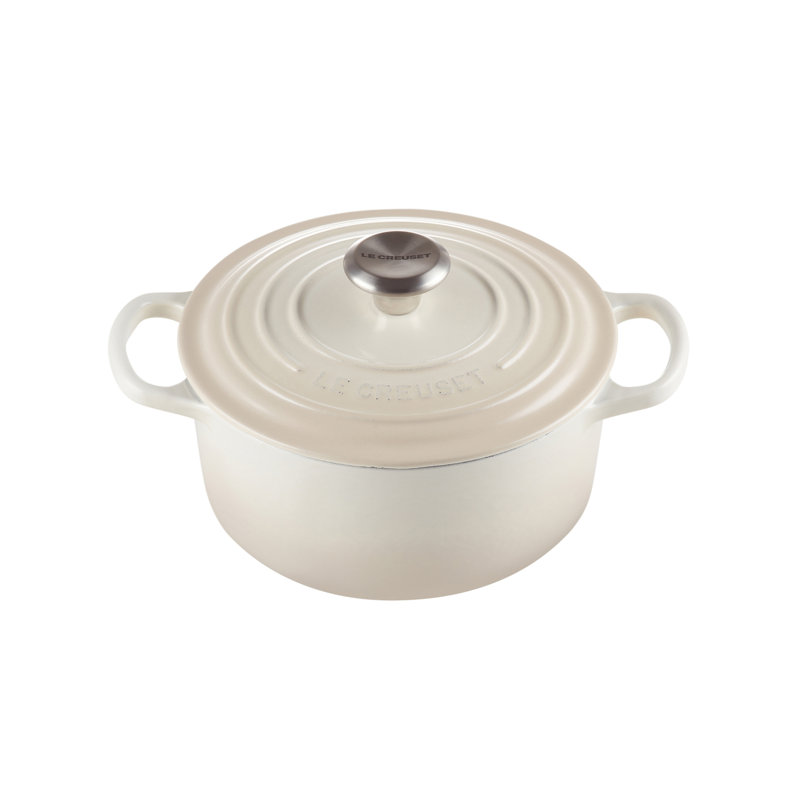Le Creuset Cast Iron Round Casserole, Meringue, 26cm / 5.3L