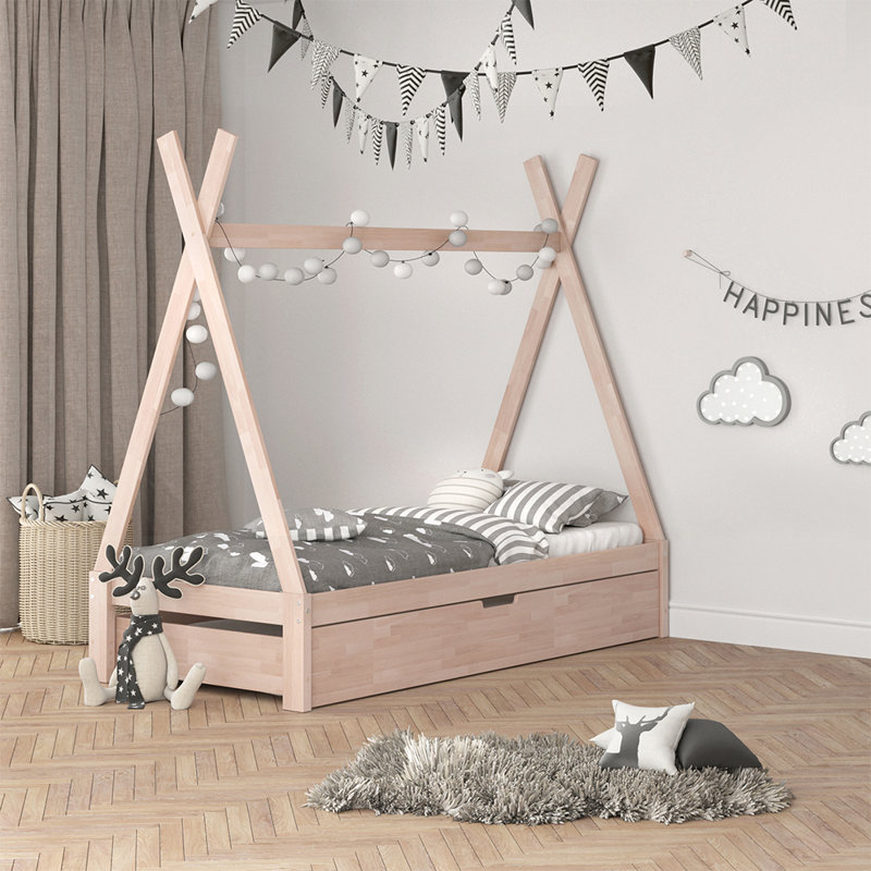 Mallon Standard Tent Beds with Trundle Included, Nature