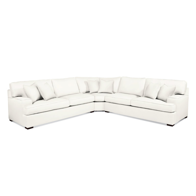 Sadie L-Sectional, Java Finish, Elite Ivory; 0321-91