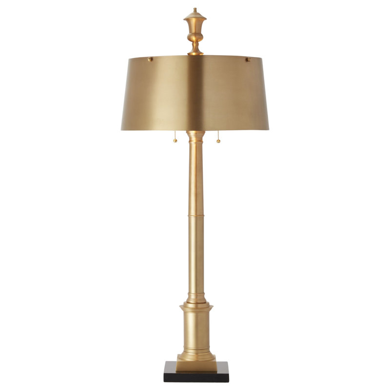 Library 48" H Table Lamp with Empire Shade, Antique Brass
