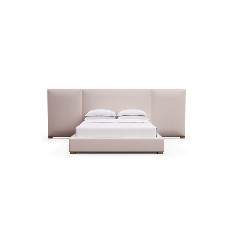 Prospect Upholstered Bed, Weathered, Plush Velvet Blanc, California King