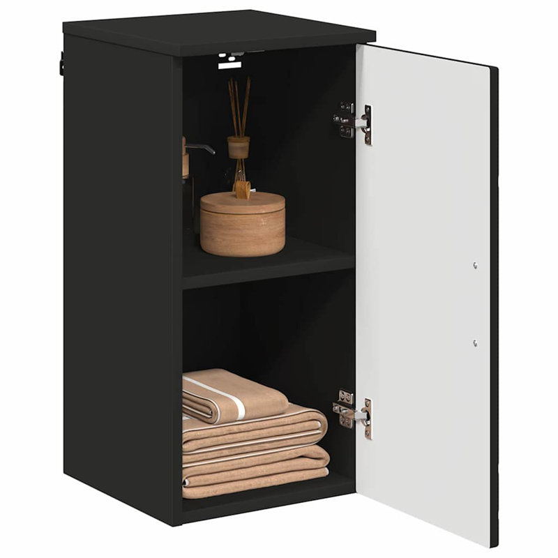 30cm Wall Mounted Bathroom Vanity Base Only, Black