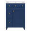 Meuble-lavabo de salle de bain avec lavabo en céramique, 2 tiroirs, 1 porte-133416471