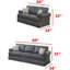 Canapé modulaire contemporain en polyfibre gris et lin