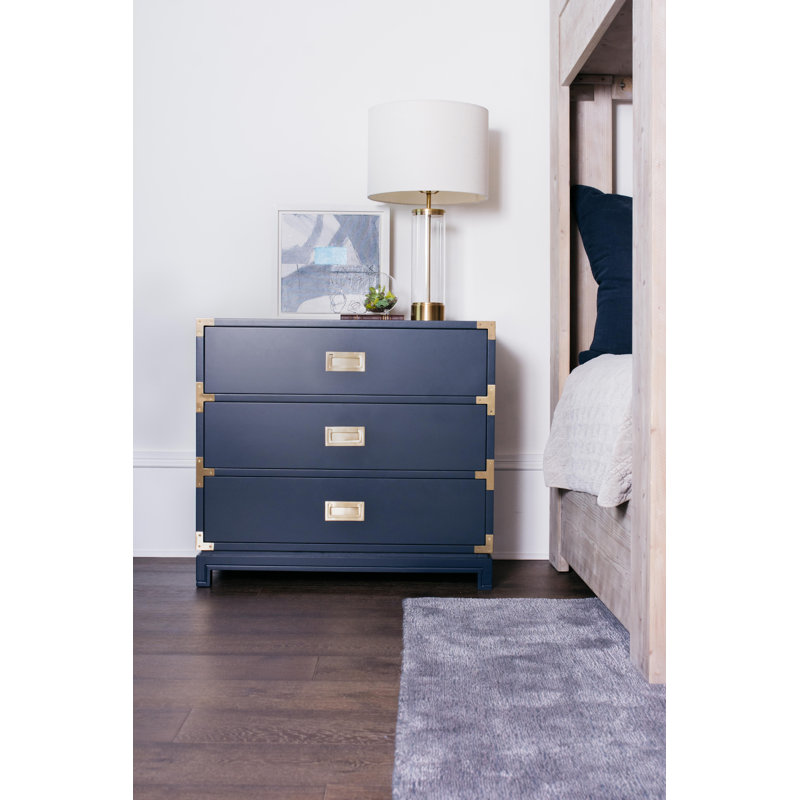 Carlyle 3 - Drawer Nightstand, Navy