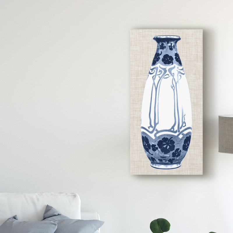 «Blue & White Vase II», reproduction sur toile, H 19 po x l 10 po x P 2 po