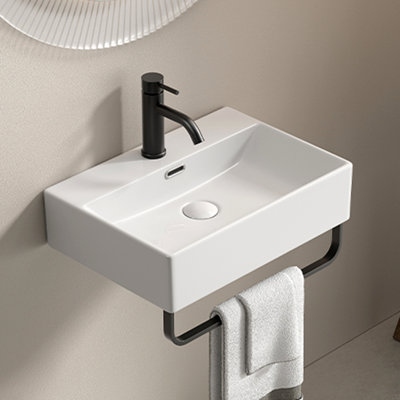Vessel Sink, All Mounted Bathroom Sink With Towel Rack