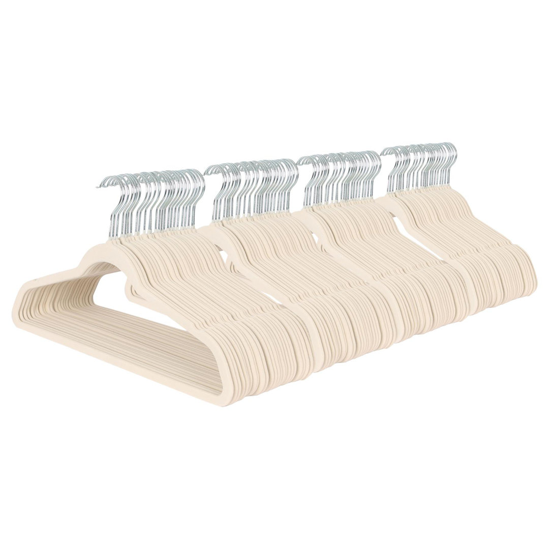 Harbour Housewares - Velvet Hangers - Non-Slip Coat Hangers with Trouser Bar