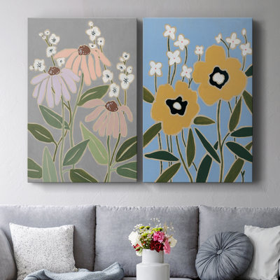 Toile tendue avec motif floral sur bois I-Premium Gallery