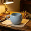 Grande tasse à café en céramique 16 oz, grande tasse à café ronde sans plomb avec poignée, tasse à thé rétro, allant au micro-ondes et au lave-vaisselle (bleu)-1527116716