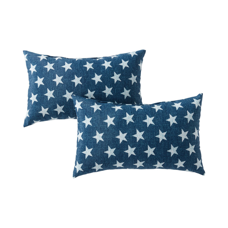 Coussin lombaire à rayures intérieur/extérieur Henrich, Étoiles, Ensemble de 2