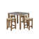 Aston Rustic Industrial Solid Wood 5 Piece Dining Set With 42"W Dining Table And Four 15"W Stools