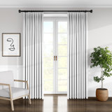 London Linen Solid Room Darkening Pinch Pleat Single Curtain Panel
