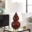  Gourd Burgundy Table Lamp