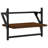 Set Of 2 Brown Oak Wall Shelves With Bars - 40X25x30 Cm - Stylish And Functional-603669414