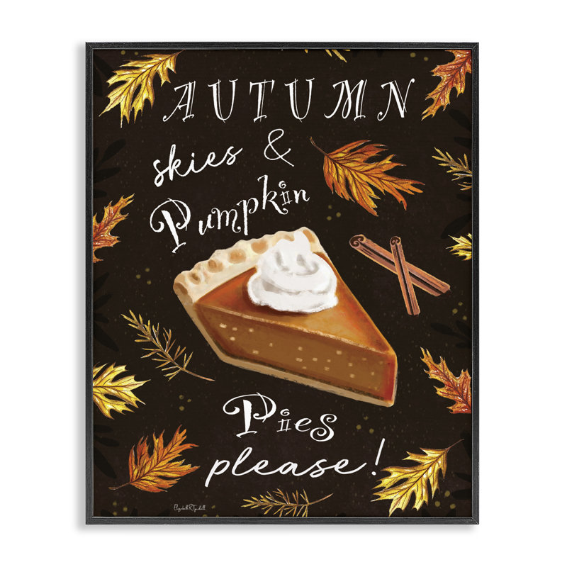 Gifs d'automne encadrés, dessinés par Elizabeth Tyndall, H 14 po x l 11 po, Giclée encadrée noir minuit
