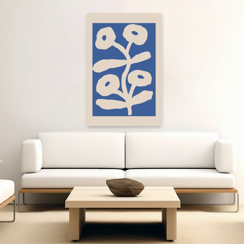 Art mural moderne moderne abstrait bleu abstrait, H 60 po x l 40 po