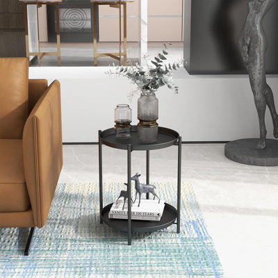 Table de bout Olilawn, table d'appoint d'extérieur, conception à double couche, disponible en différentes couleurs