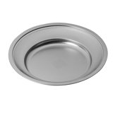 Original Vintage Round Plate with Reinforced Edges 13.78" - 6 Pieces - Stainless Steel