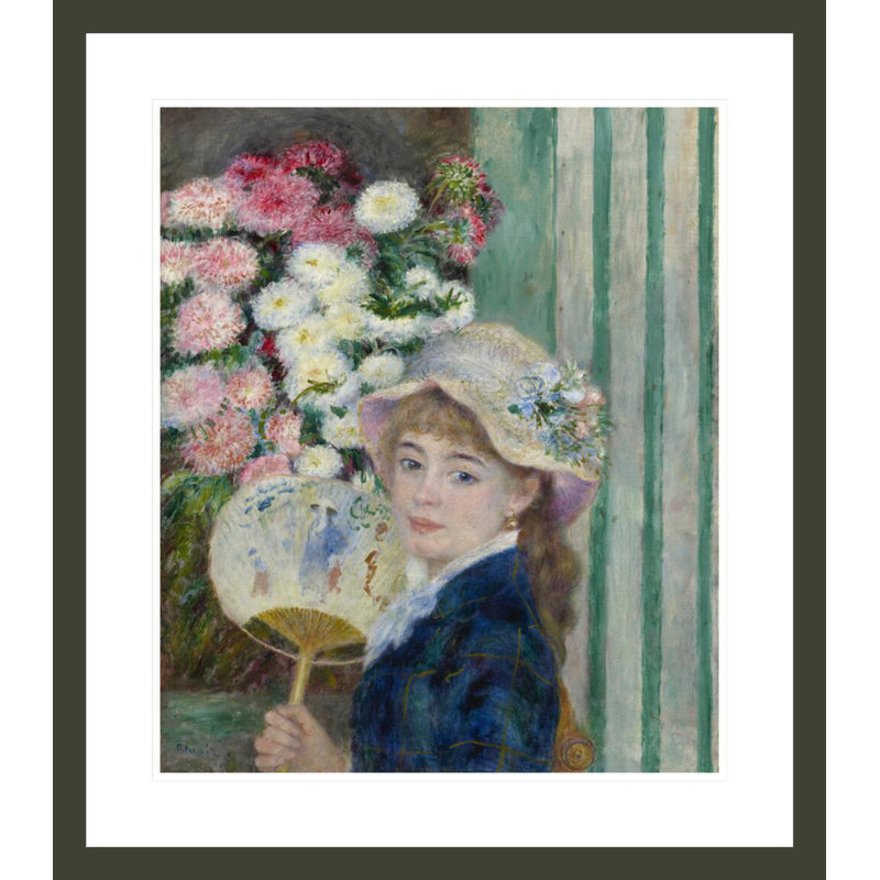 «Woman with a Fan» par Pierre-Auguste Renoir, impression giclée encadrée, H 26,77 po x l 23,5 po