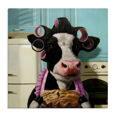 Glamorous Farm Cow Baking Pie Hair Rollers By Lucia Heffernan