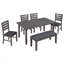 Ensemble de salle à manger en bois rustique avec banc, sièges rembourrés confortables et fabrication robuste pour les repas de famille-1909681689-1909681695