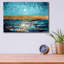 Art mural en verre épique «Blue Sunset» par Svetlana Aleynikova, 16 po x 12 po