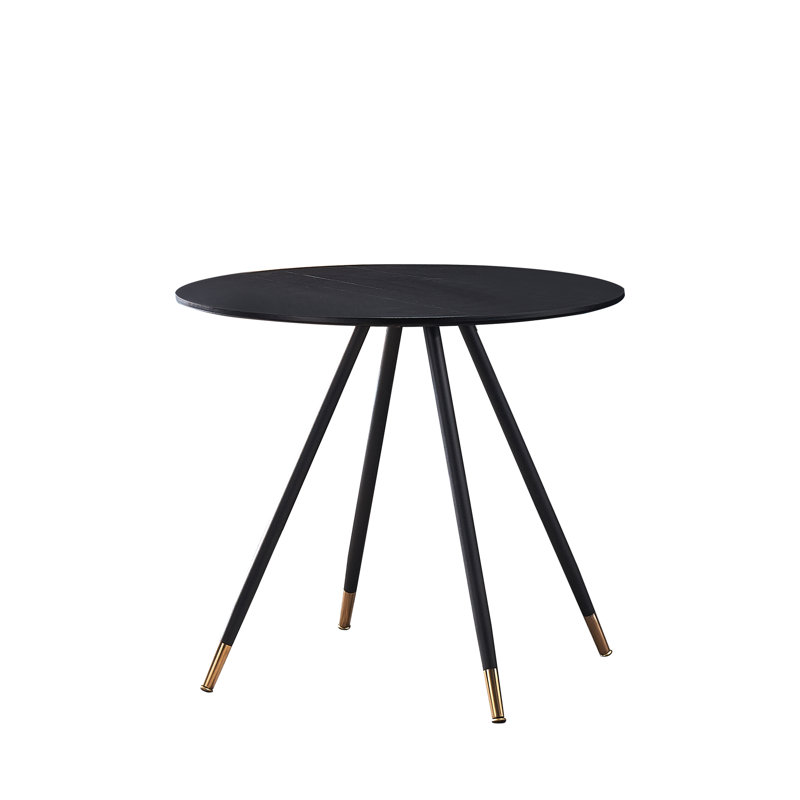 Gustine Round Dining Table, Black