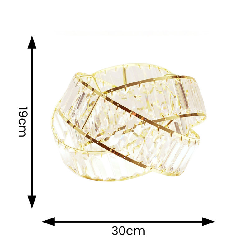 19cm H Acrylic Drum Lamp Shade ( Slip-On ) in Gold