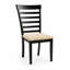 Ensemble de 2 chaises de salle à manger modernes à finition noire avec sièges rembourrés en polyester beige