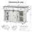 This White Retro-Style Kitchen Countertop Features Ample Storage Space, A Barn Door With A Metal Mesh Door, And Is Fully Functional And Suitable For Home Use.