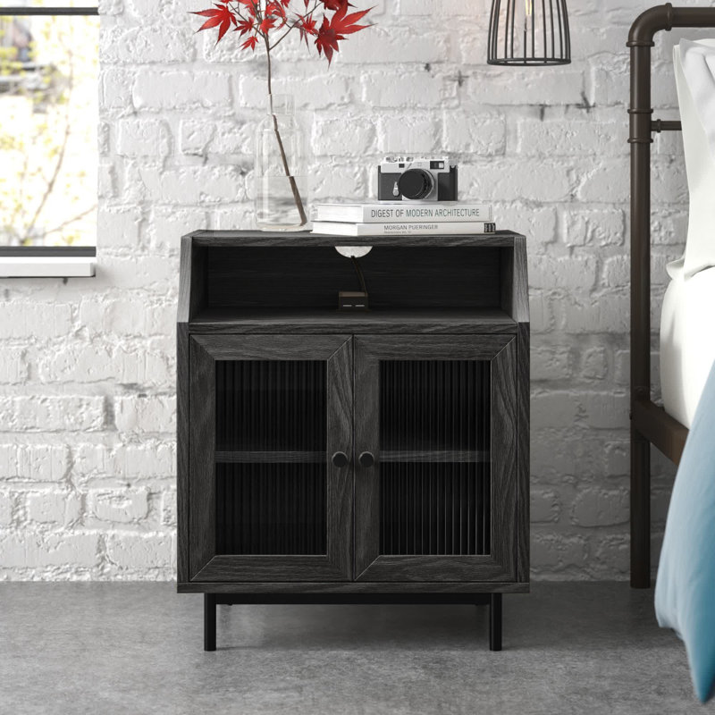 Lethe 22'' W Nightstand, Graphite