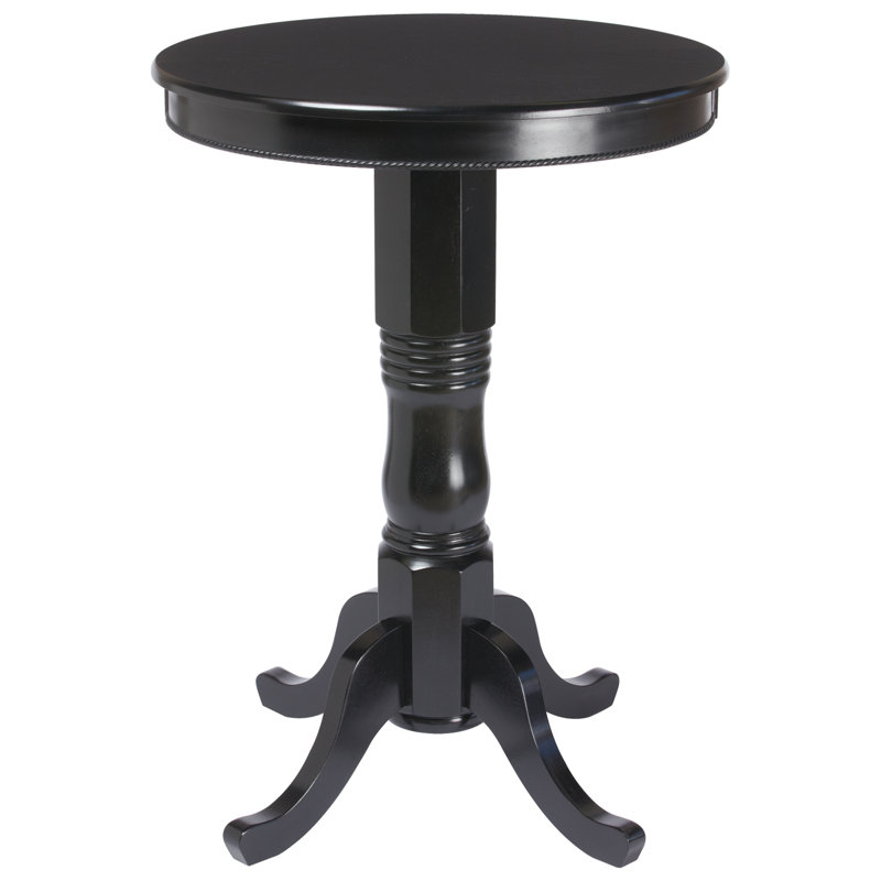 Table de pub ronde en bois Sleek, Noir