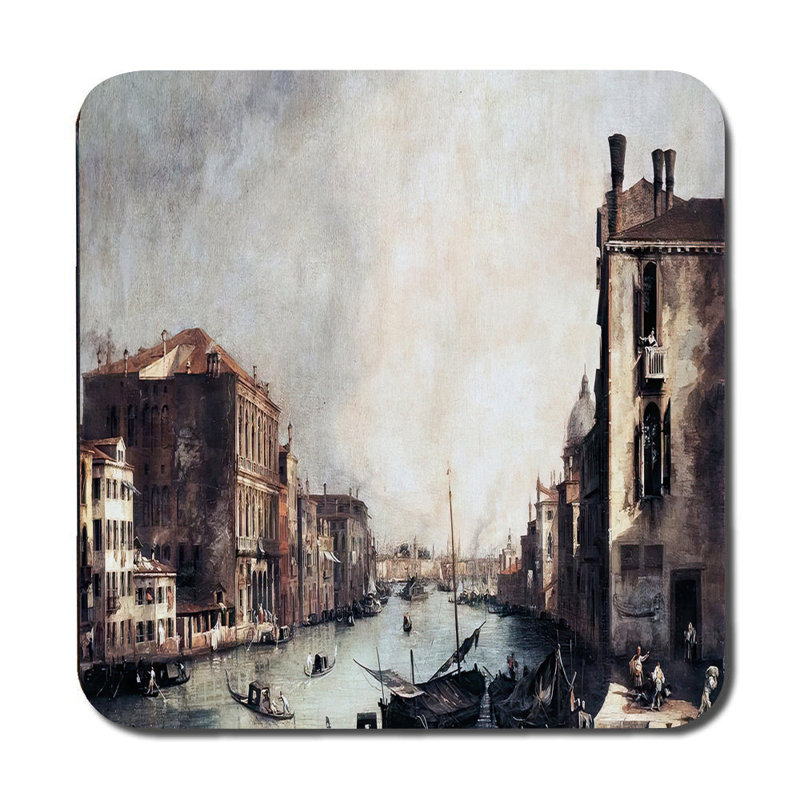 Venetian Canal Scene Placemat And Coaster Set With Gondolas