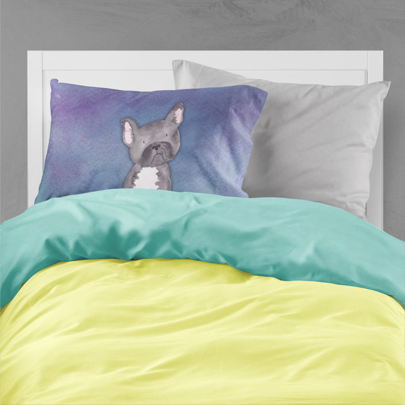 Taie d’oreiller aquarelle bouledogue